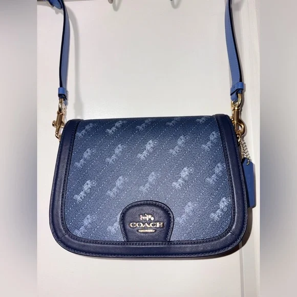 💙 Coach Saddle Bag 20 Signature Canvas & Leather Horse & Carriage C4059 - Picture 14 of 14